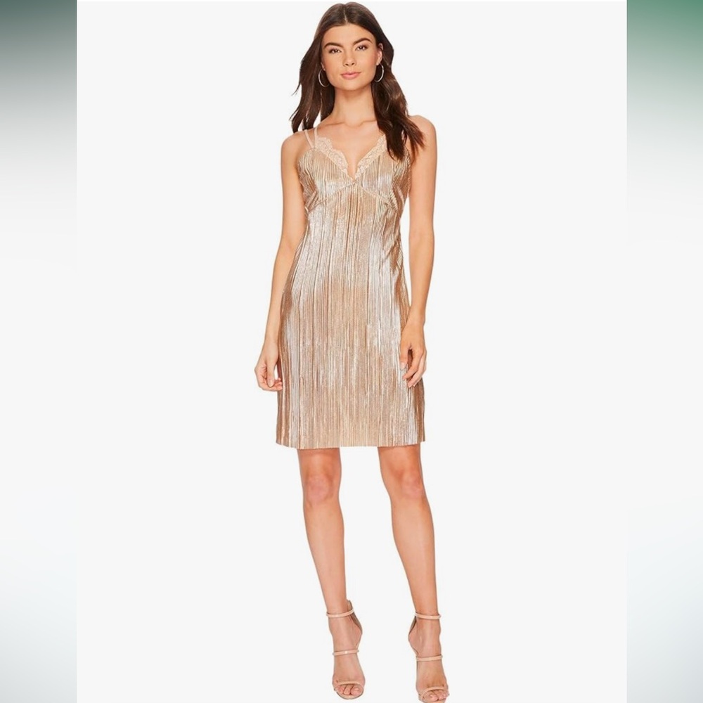 J.O.A. gold slip dress